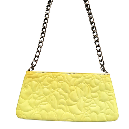 CHANEL Camelia Mini Bag Yellow with Rose gold hardware