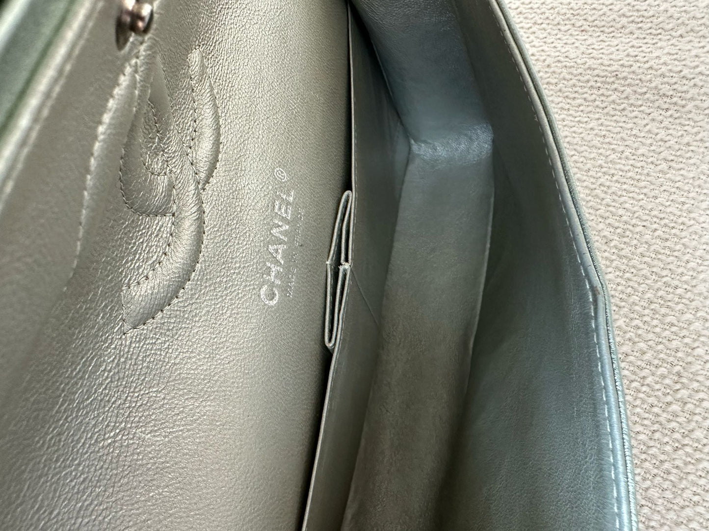 CHANEL Classic Medium Metallic Green