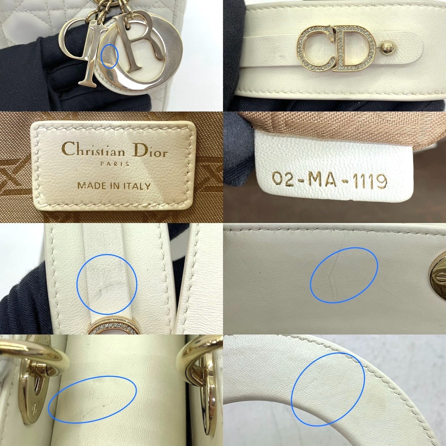 Dior Lady Small ABC White Lambskin Bag