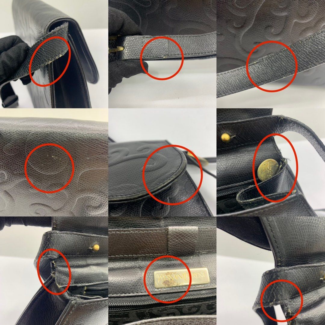 Yves Saint Laurent Vintage Leather Shoulder Bag Black