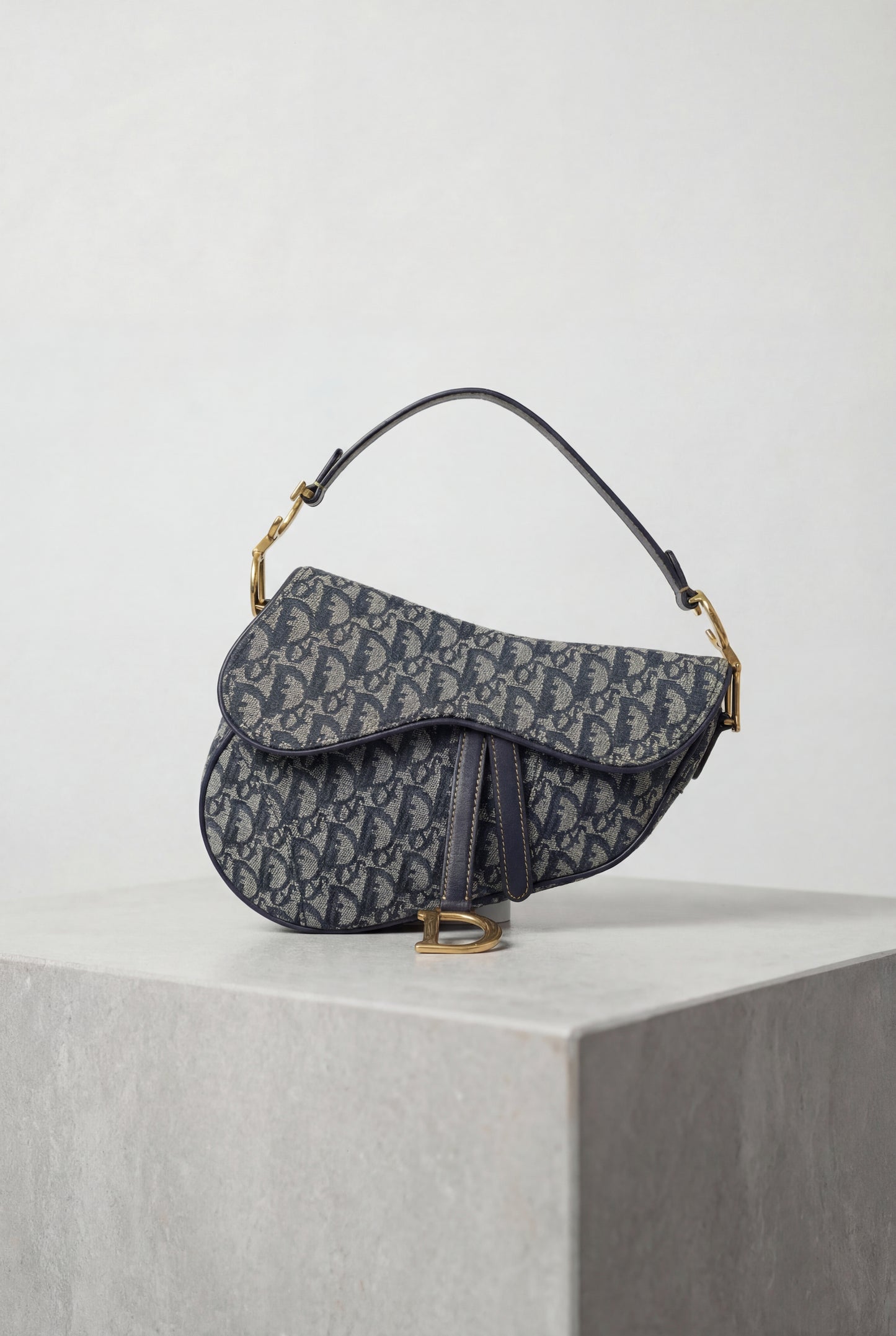 Dior Saddle Bag Medium Blue Oblique Canvas