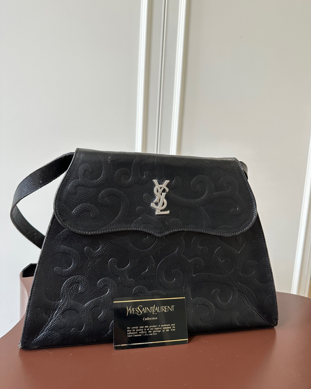 YVES SAINT LAURENT Vintage Trapeze Leather Handbag