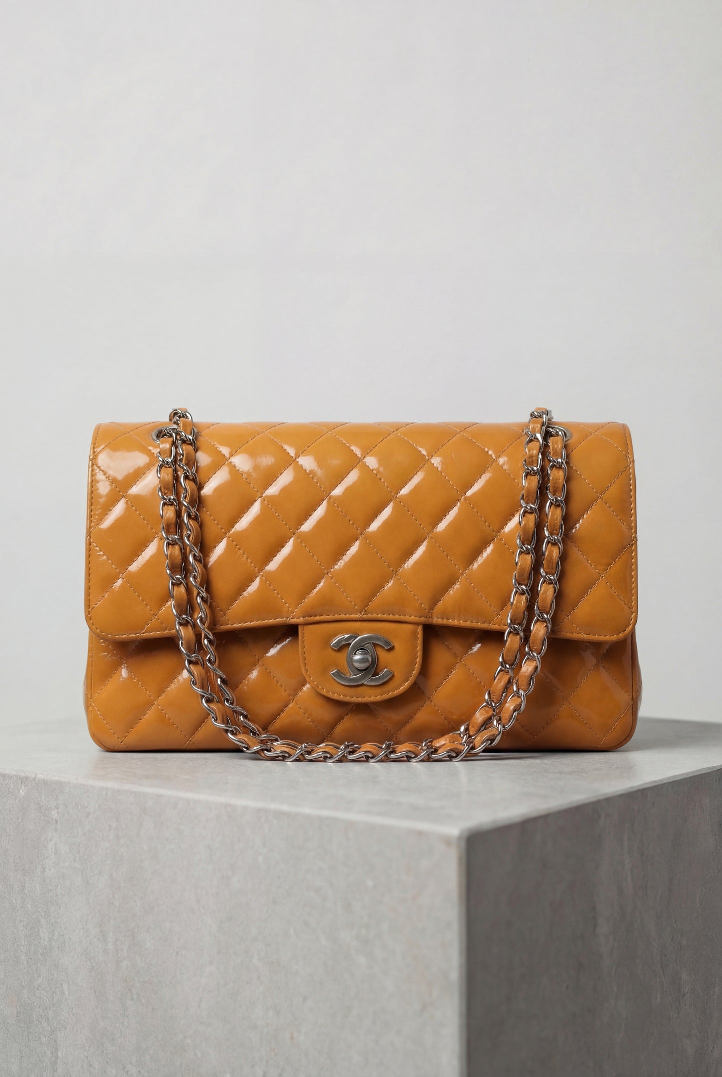 Chanel Patent Double Flap Shoulder Bag