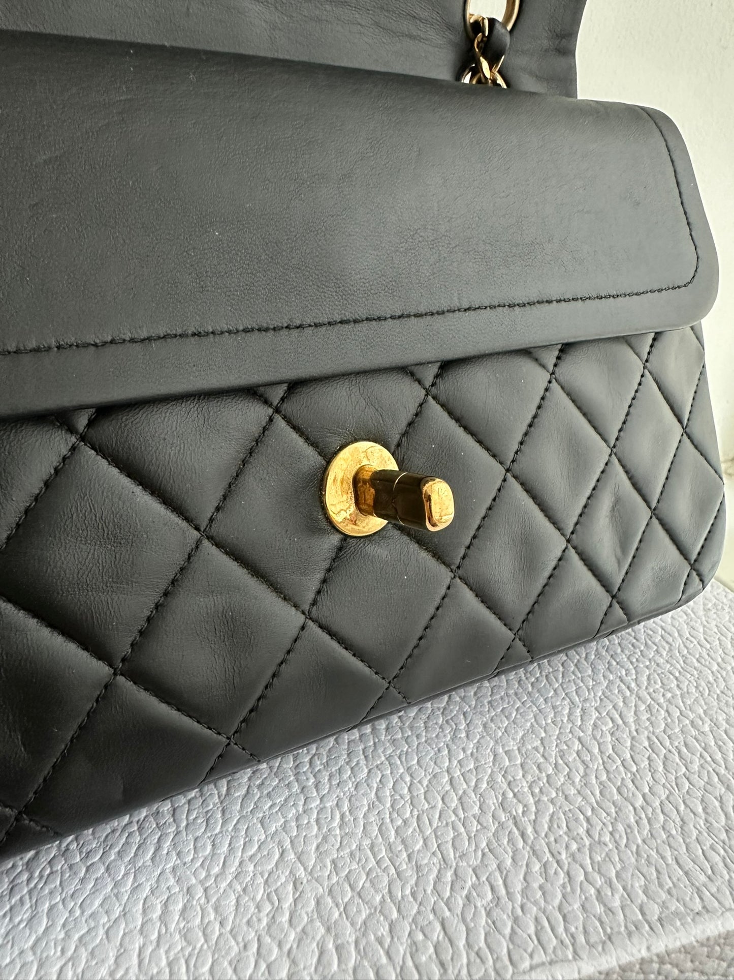 Chanel Vintage Small Classic Flap Black Lambskin