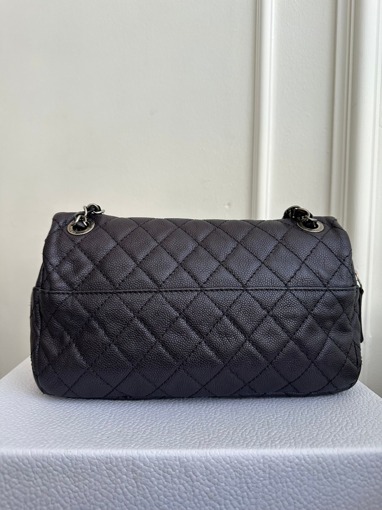 Chanel Easy Flap Bag Medium Caviar Purple