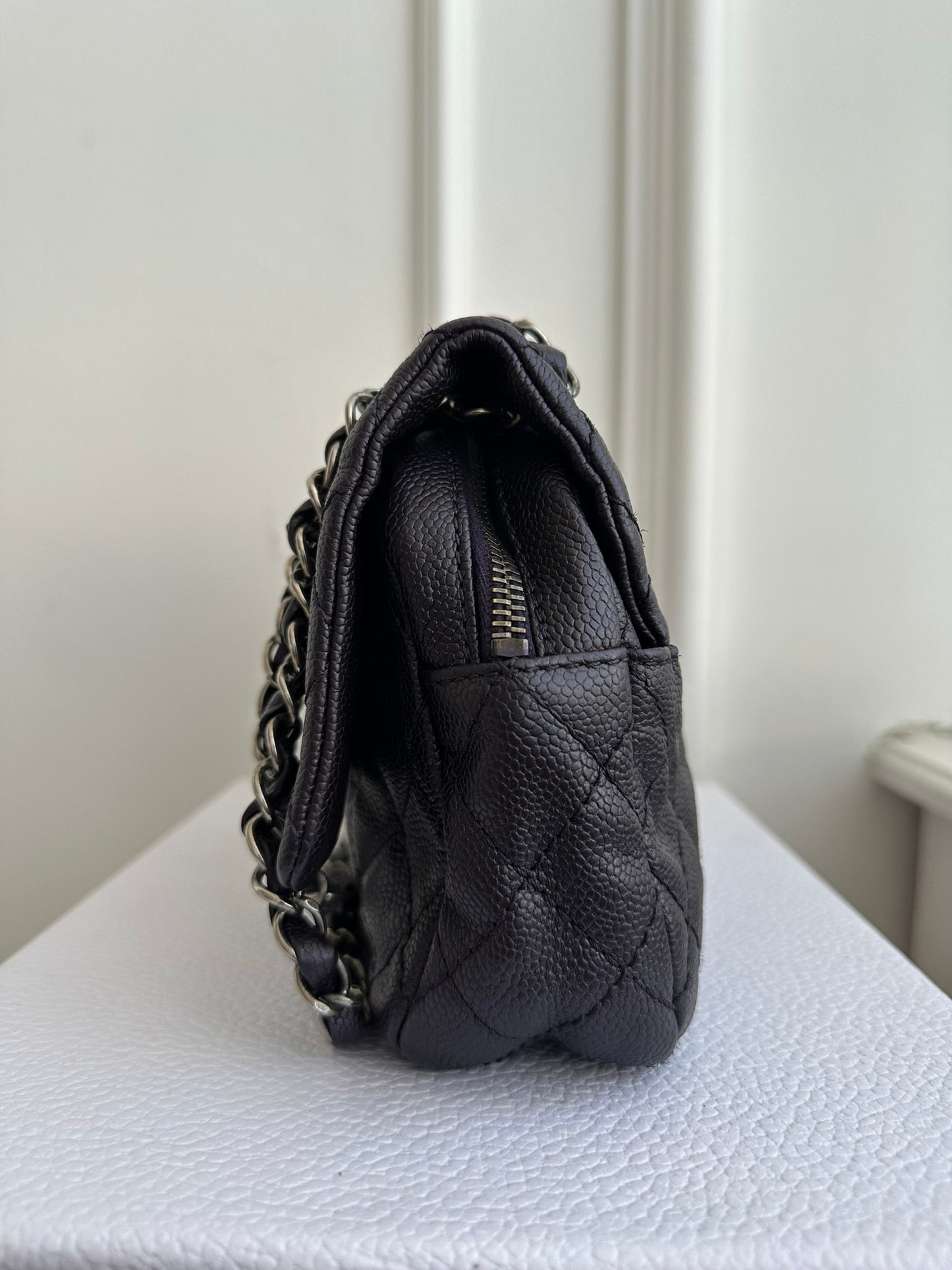 Chanel Easy Flap Bag Medium Caviar Purple