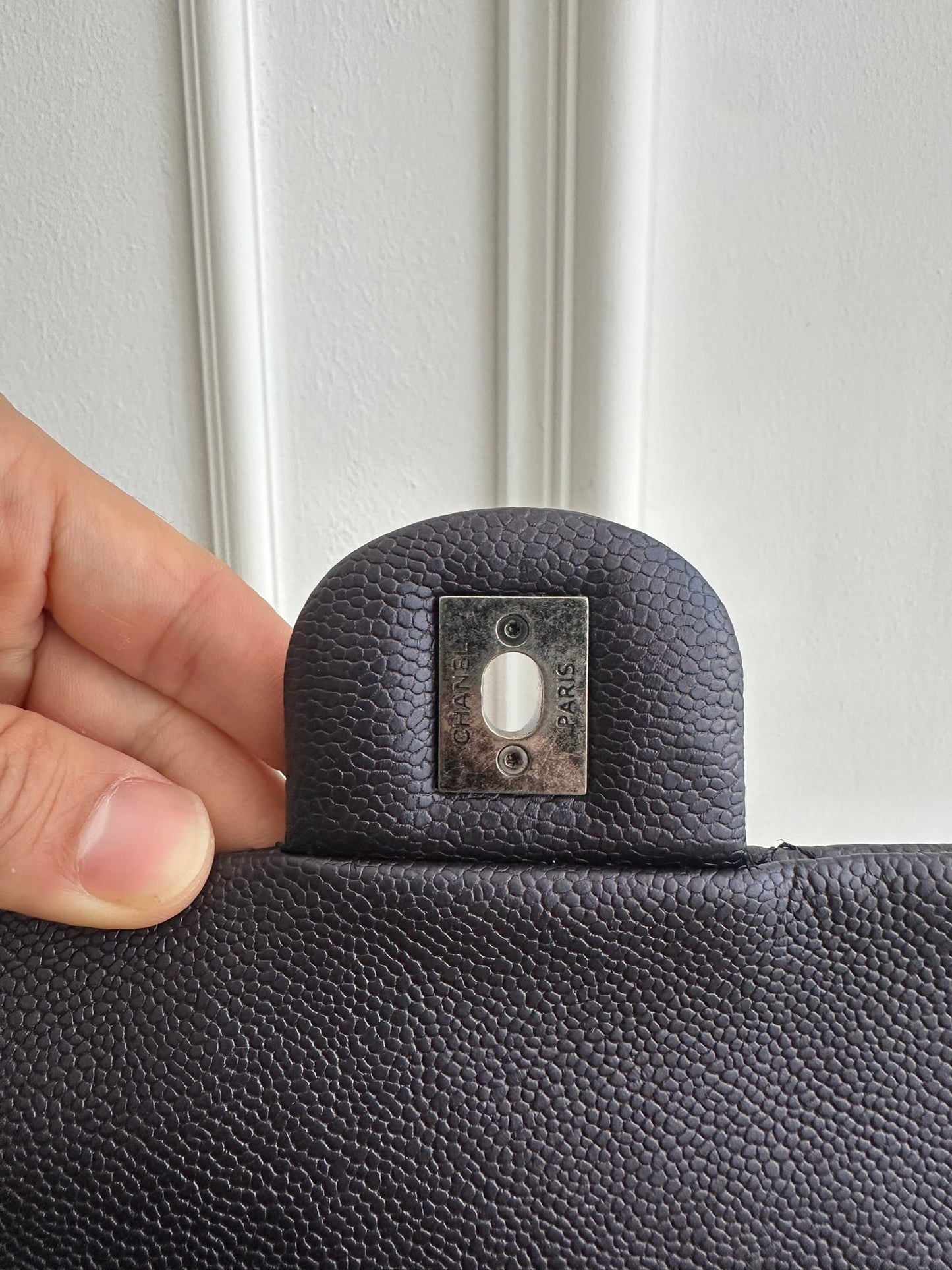 Chanel Easy Flap Bag Medium Caviar Purple