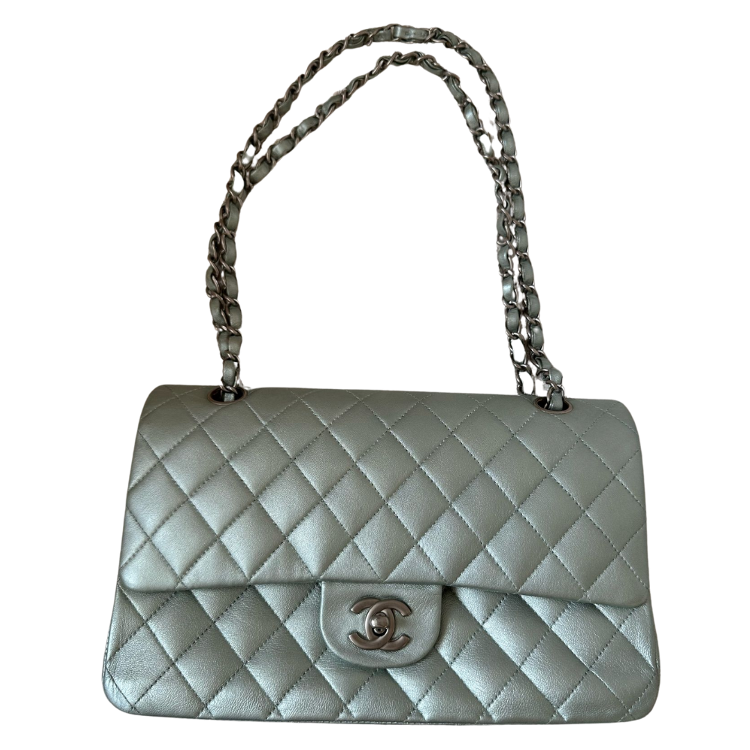 CHANEL Classic Medium Metallic Green