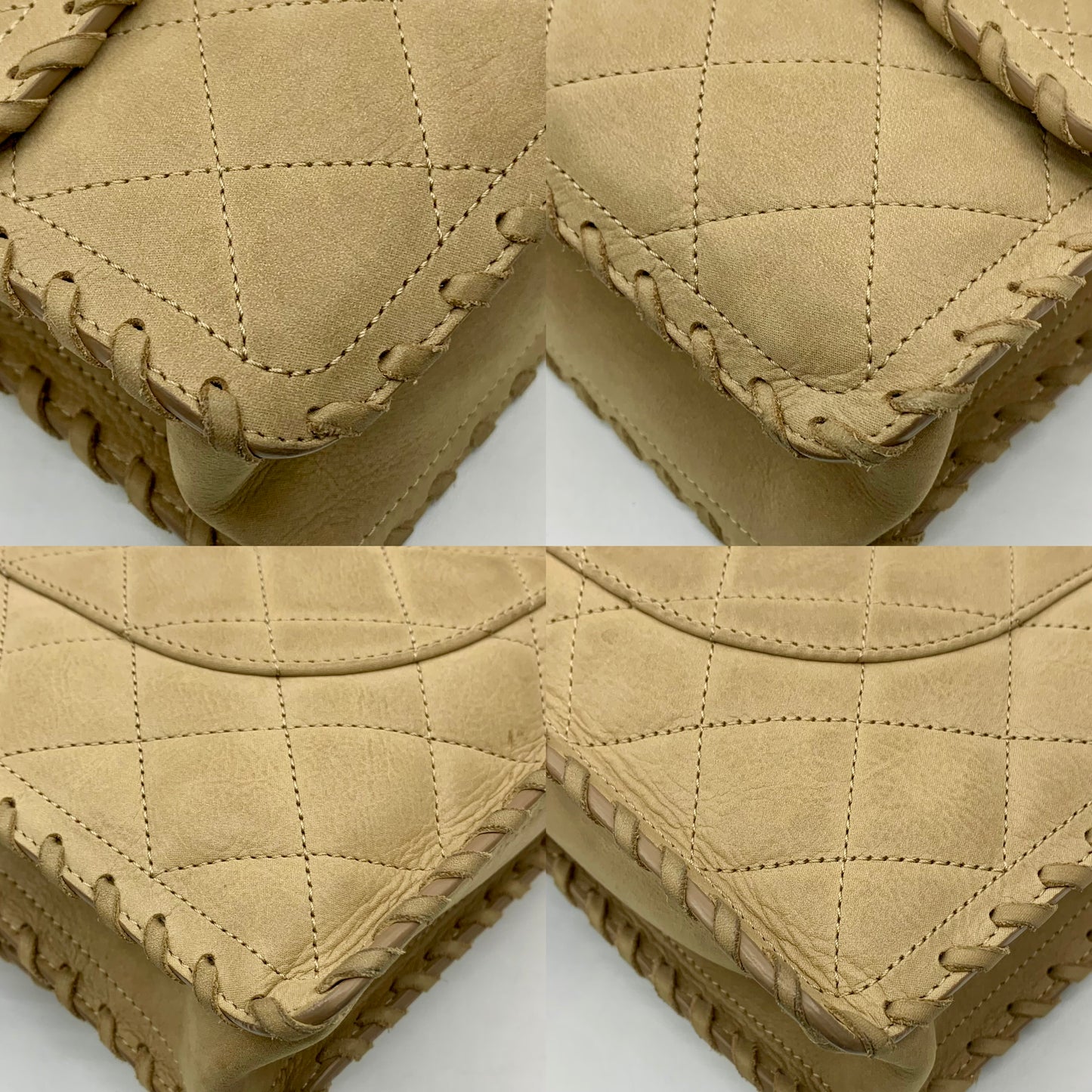 Chanel Happy Stitch Jumbo Flap Bag Beige Calfskin