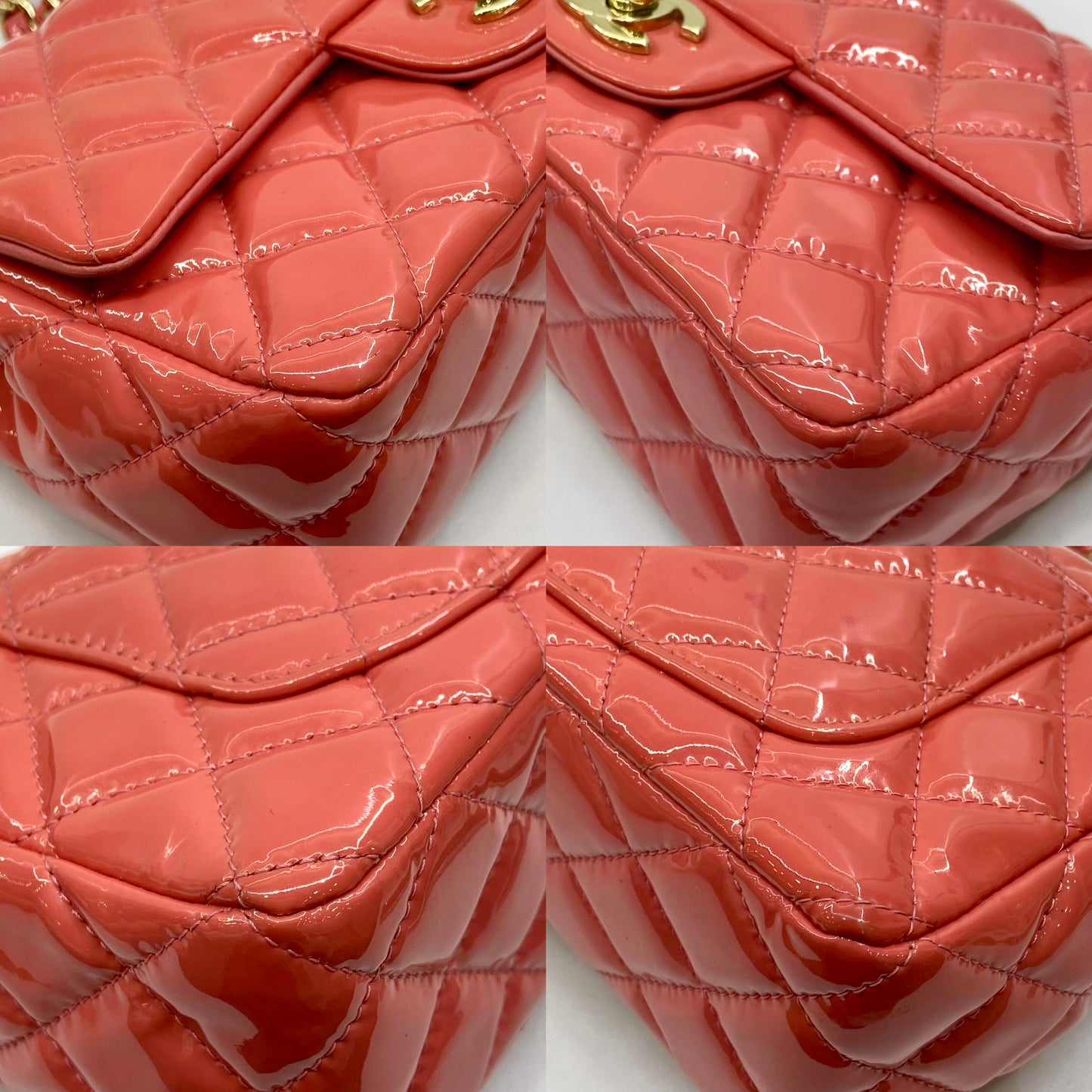 Chanel Mini Rectangle Matelassé Patent Shoulder Bag