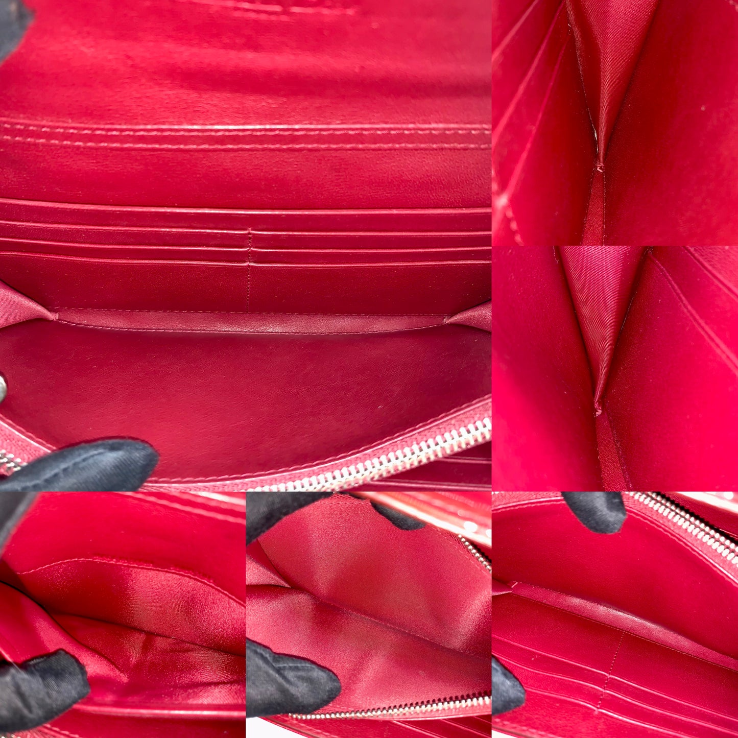 Dior Lady Cannage Patent Chain Wallet