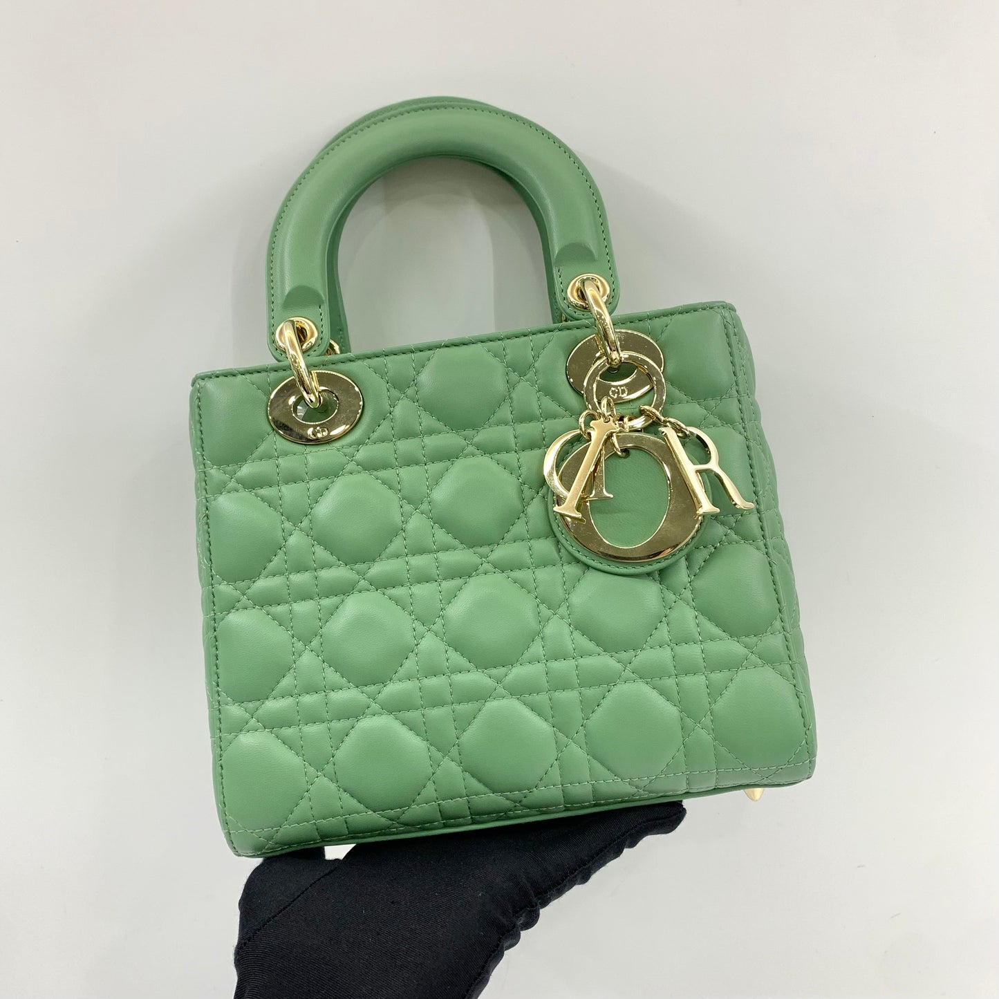 Dior Lady ABC Small Cannage Lambskin Bag Avocado Green