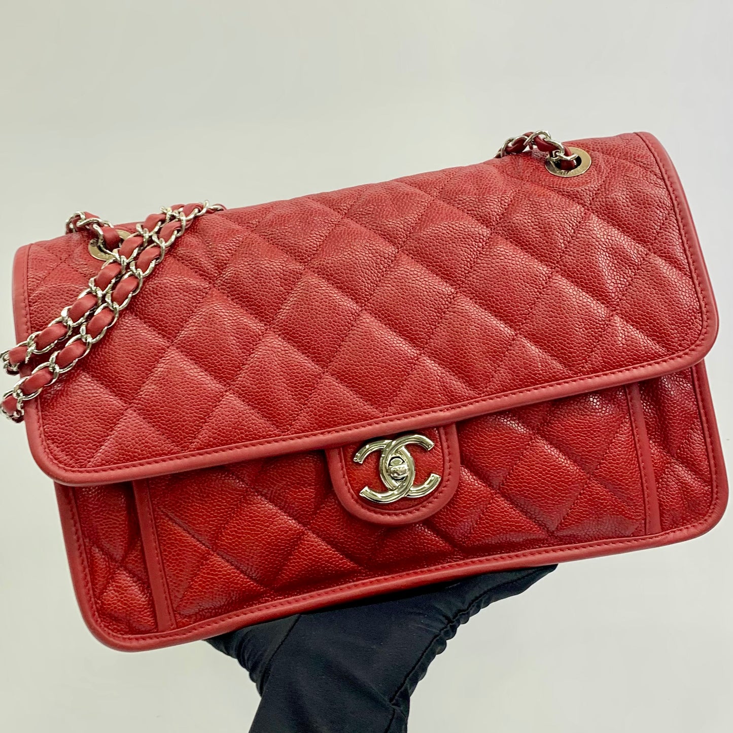 Chanel Up In The Air Flap Bag Red Caviar