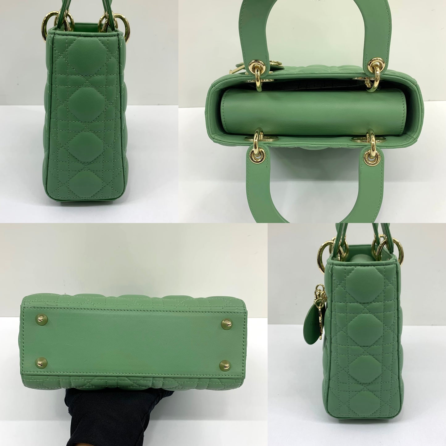 Dior Lady ABC Small Cannage Lambskin Bag Avocado Green