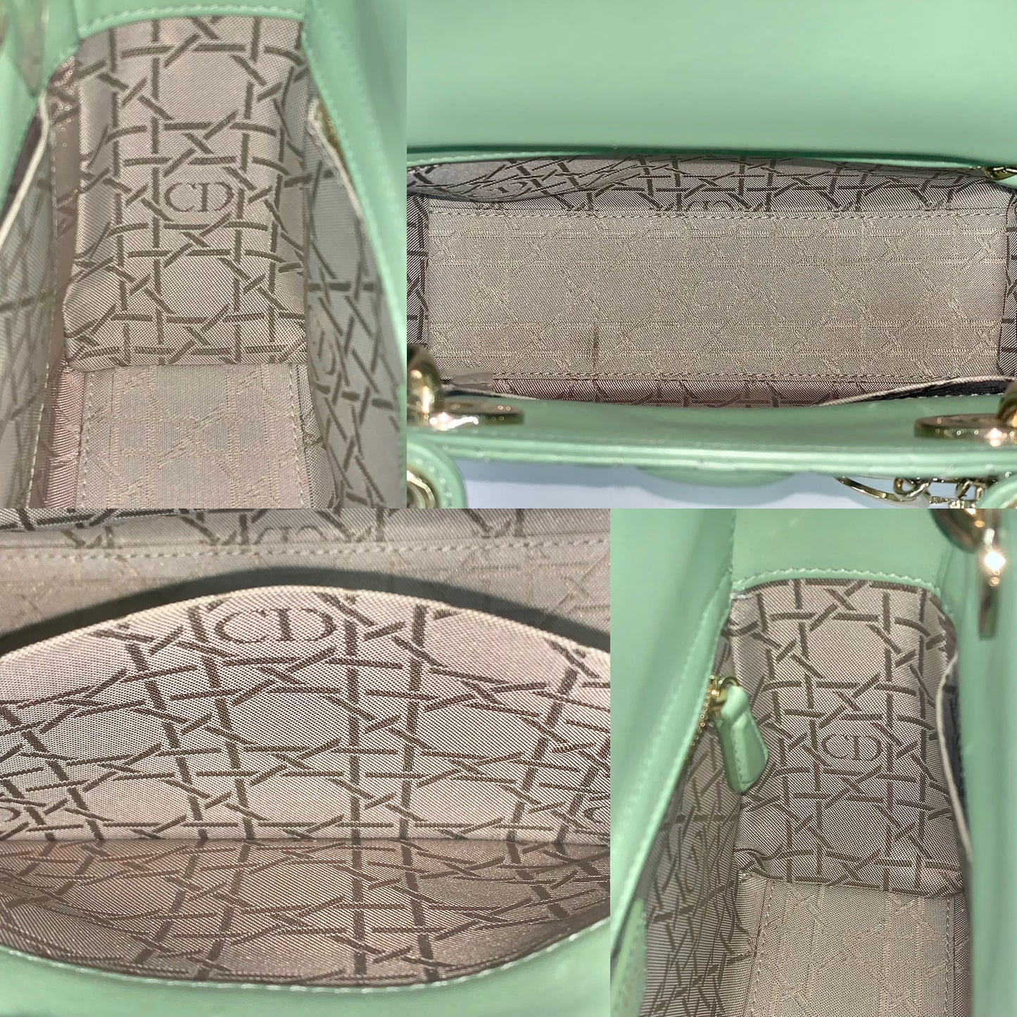 Dior Lady ABC Small Cannage Lambskin Bag Avocado Green