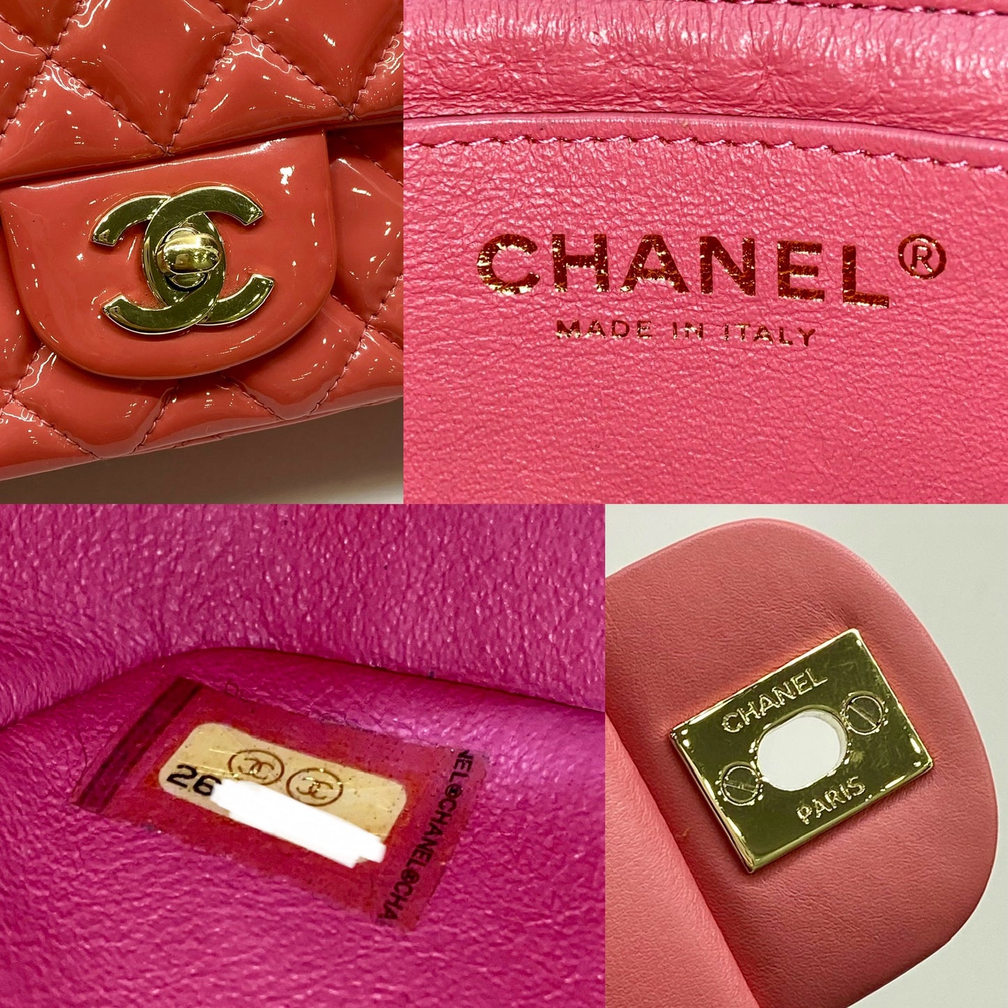 Chanel Mini Rectangle Matelassé Patent Shoulder Bag