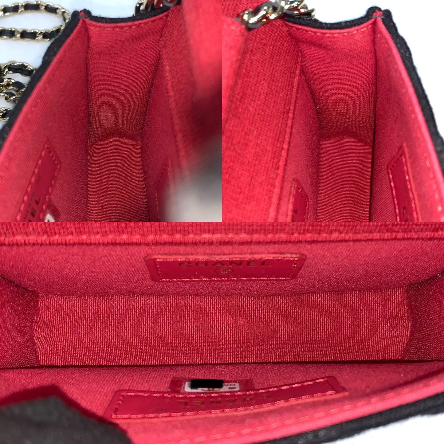 Chanel Black Cotton / Jersey Mini Clutch on Chain Novelty Bag RFID