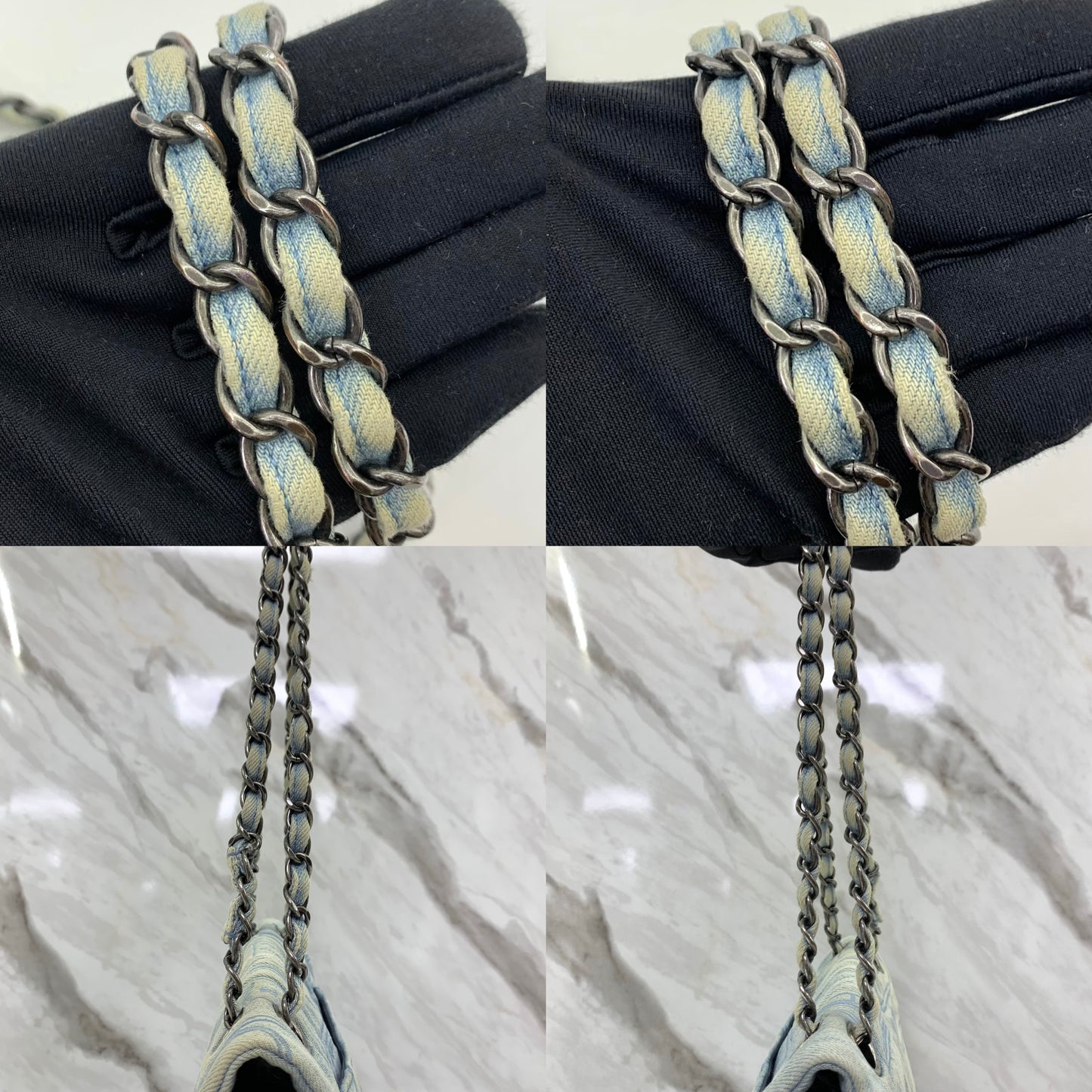 Chanel Denim Perfume Embroidered Classic Flap Bag