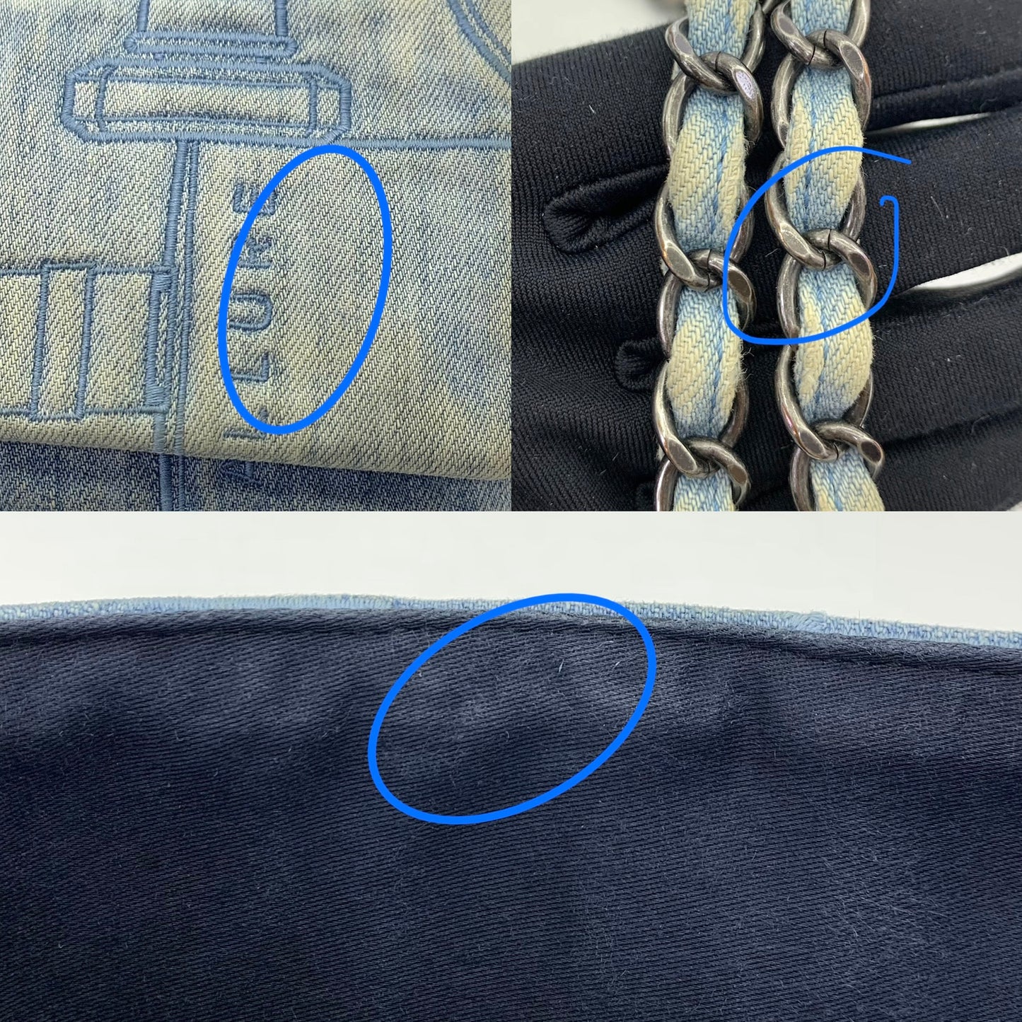 Chanel Denim Perfume Embroidered Classic Flap Bag