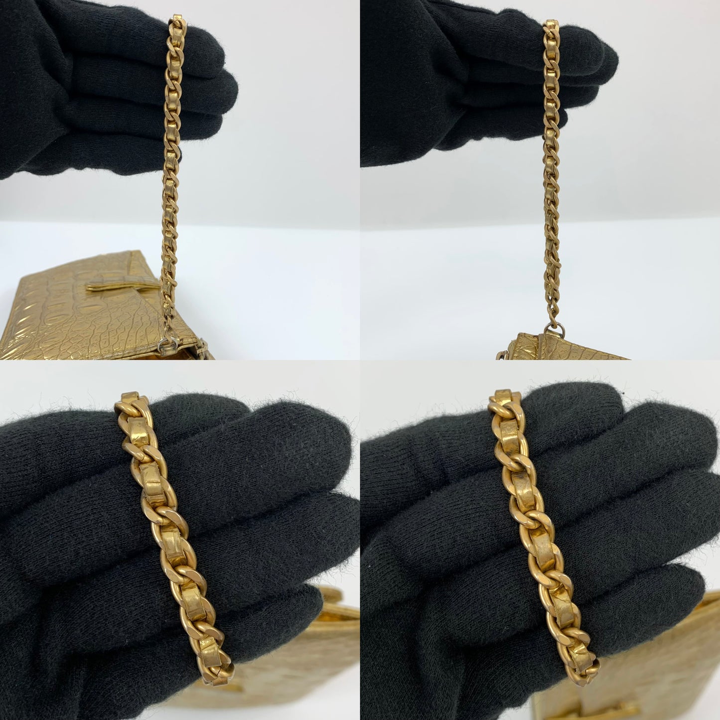 Chanel 19A Gold Embossed Long Wallet Wristlet Clutch