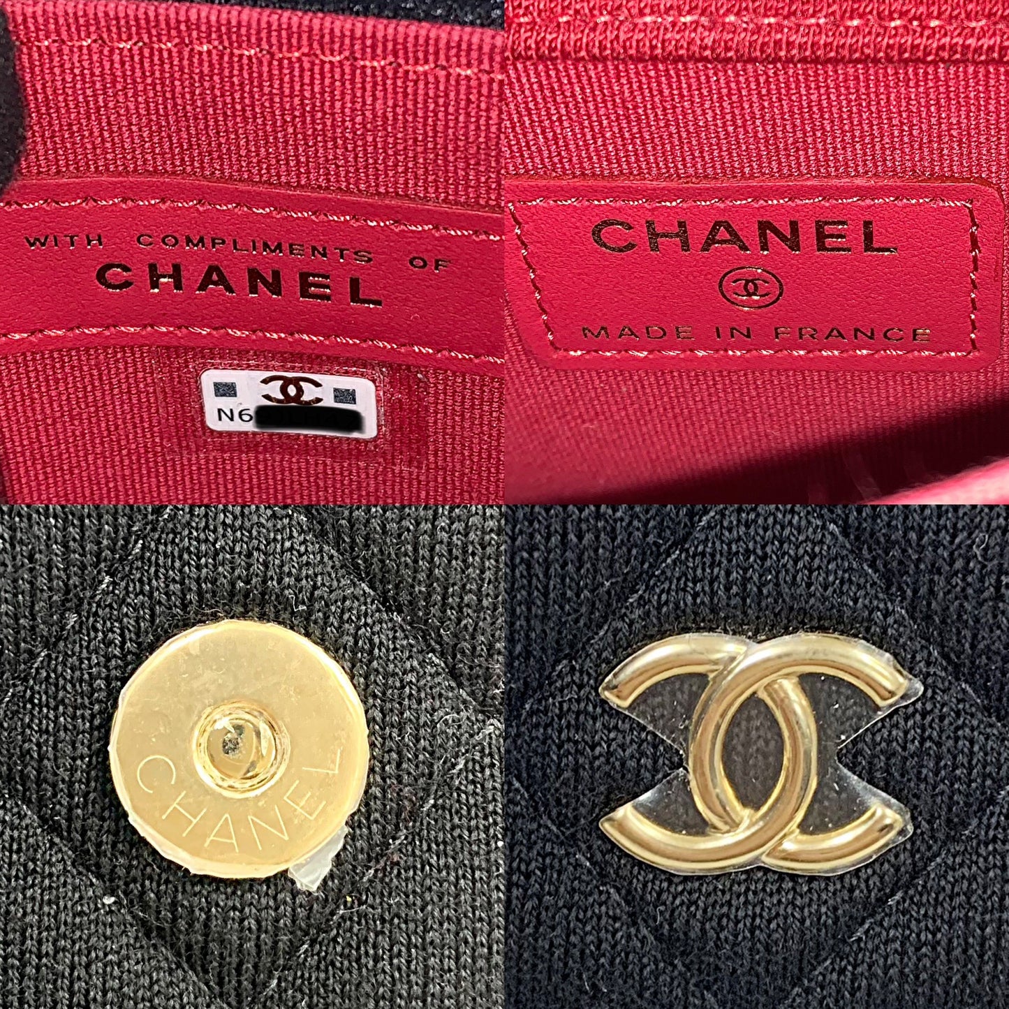 Chanel Black Cotton / Jersey Mini Clutch on Chain Novelty Bag RFID