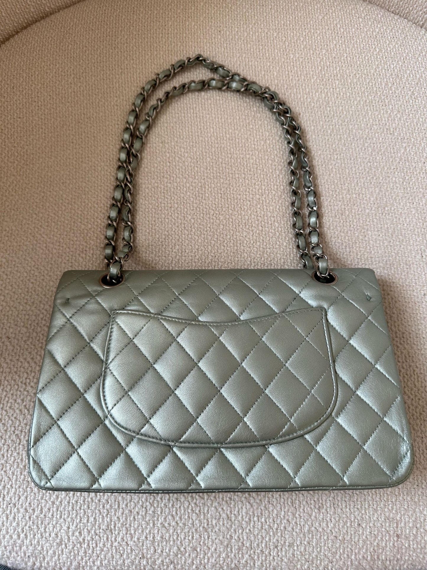 CHANEL Classic Medium Metallic Green