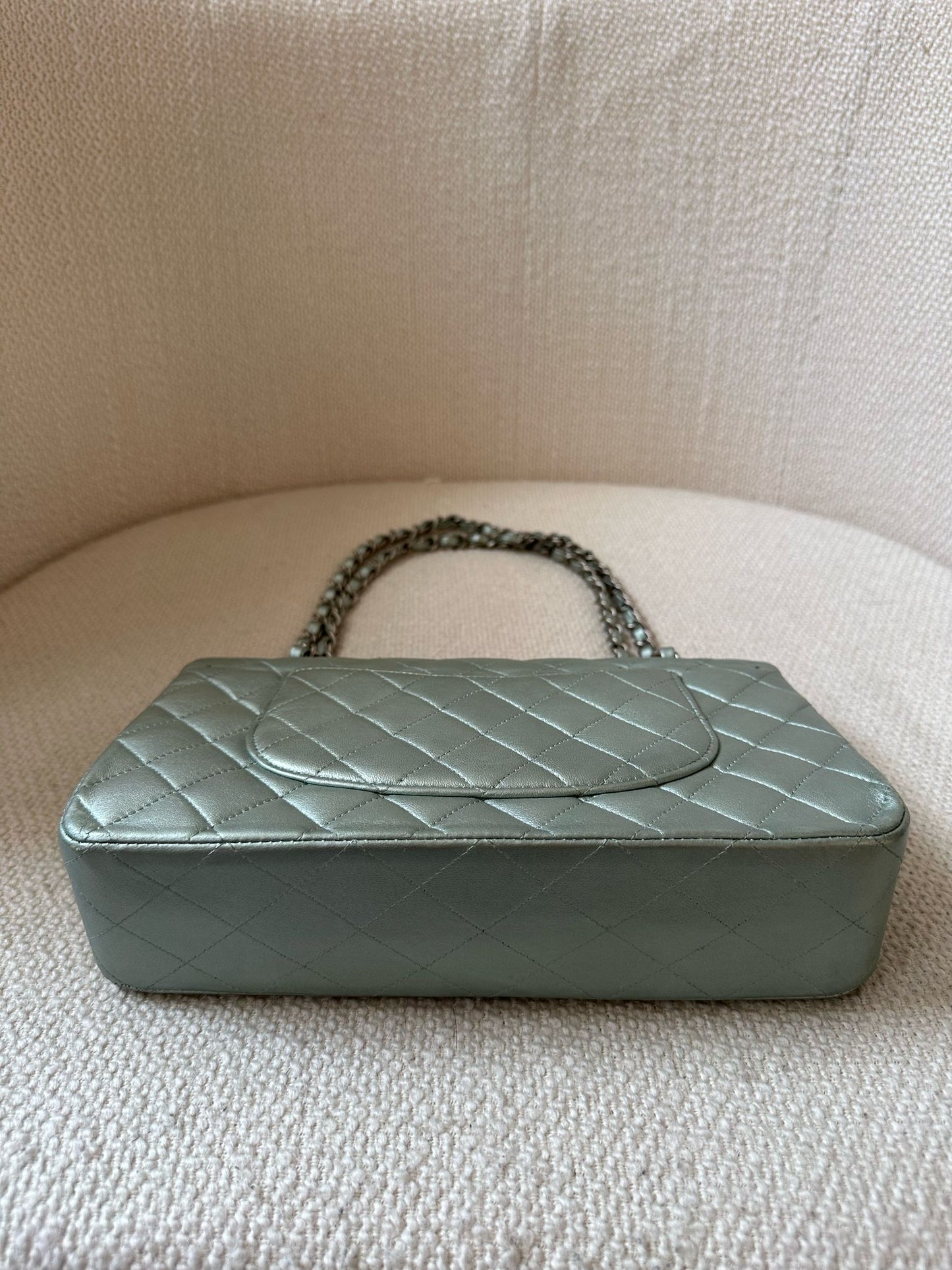 CHANEL Classic Medium Metallic Green