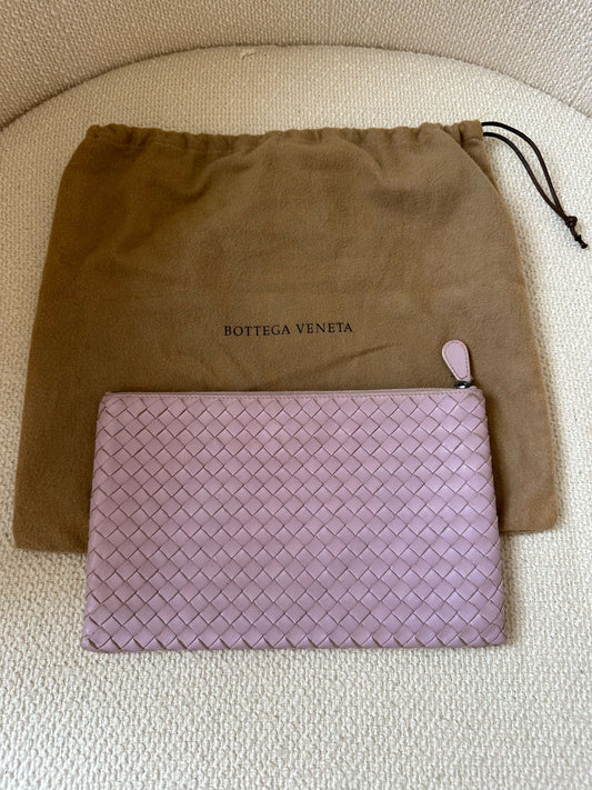 BOTTEGA VENETA Leather Clutch Bag Pink