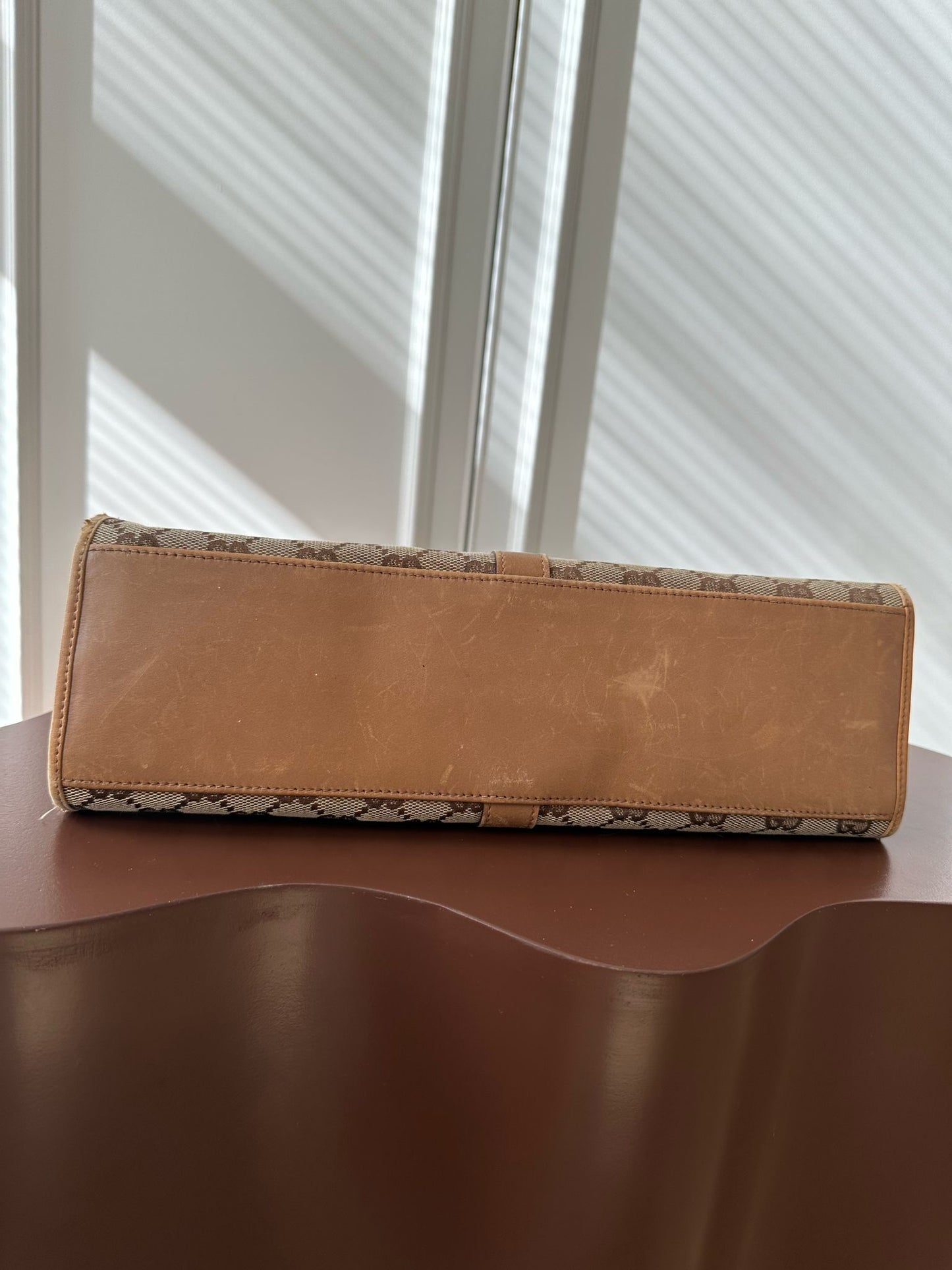 GUCCI Jackie Vintage Cloth Camel Handbag