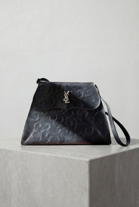 Yves Saint Laurent Vintage Leather Shoulder Bag Black