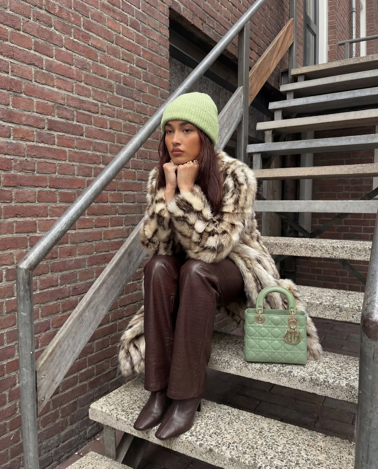 Dior Lady ABC Small Cannage Lambskin Bag Avocado Green