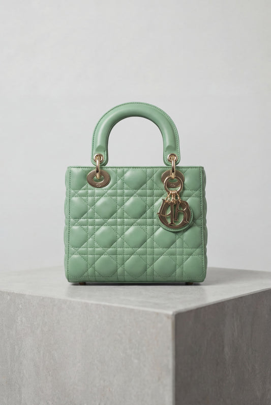Dior Lady ABC Small Cannage Lambskin Bag Avocado Green