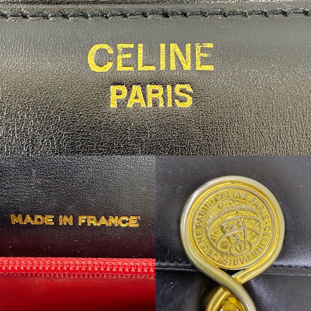 Céline Vintage Leather Shoulder Bag Black