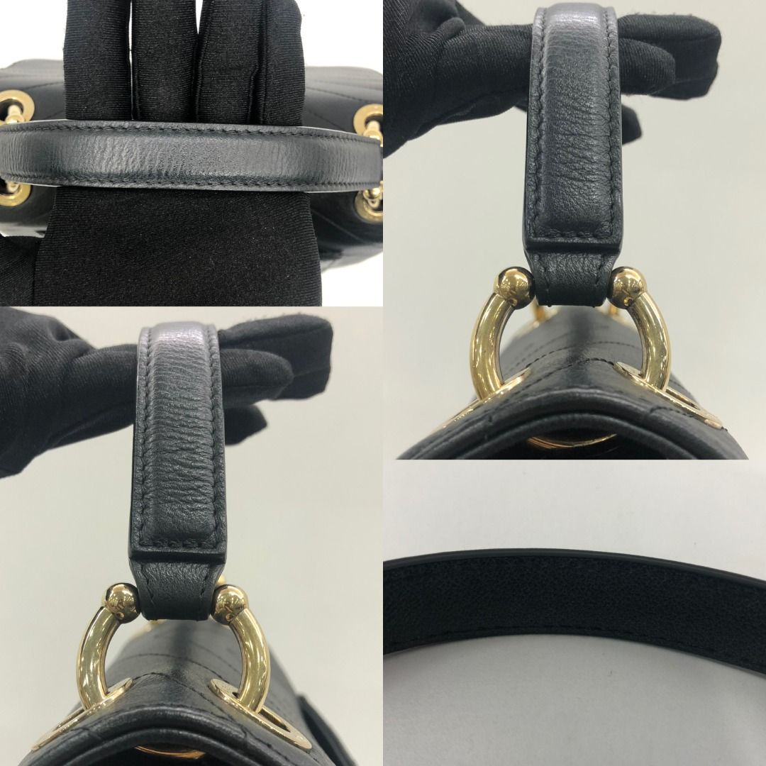 Chanel Chevron Chic Top Handle Flap Black Calfskin Shoulder Bag