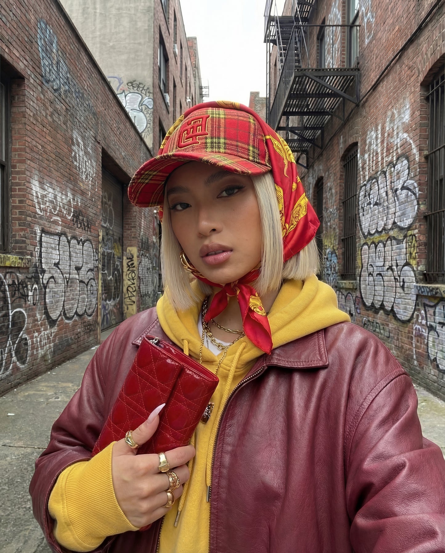 Dior Lady Cannage Patent Chain Wallet