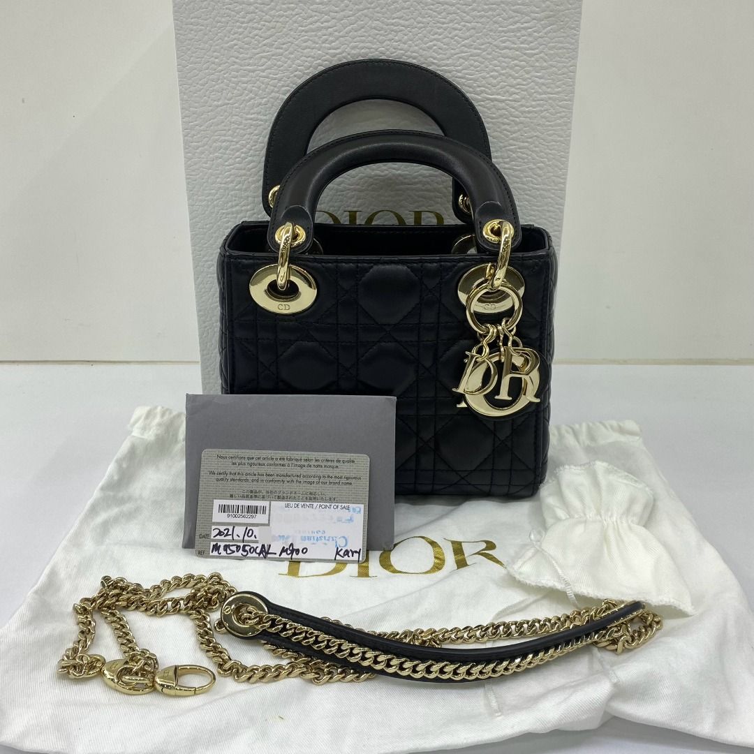 Dior Lady Dior Mini Flap Black Lambskin