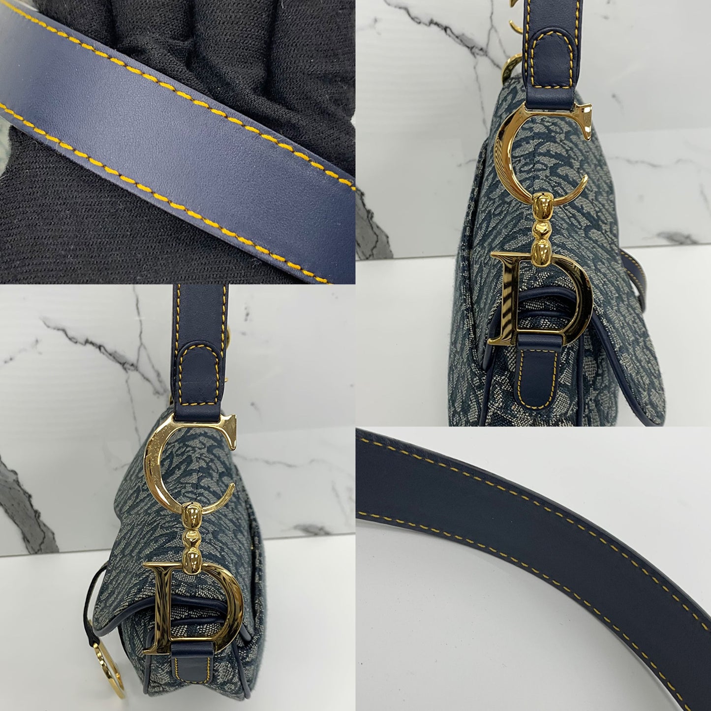 Dior Saddle Bag Medium Blue Oblique Canvas