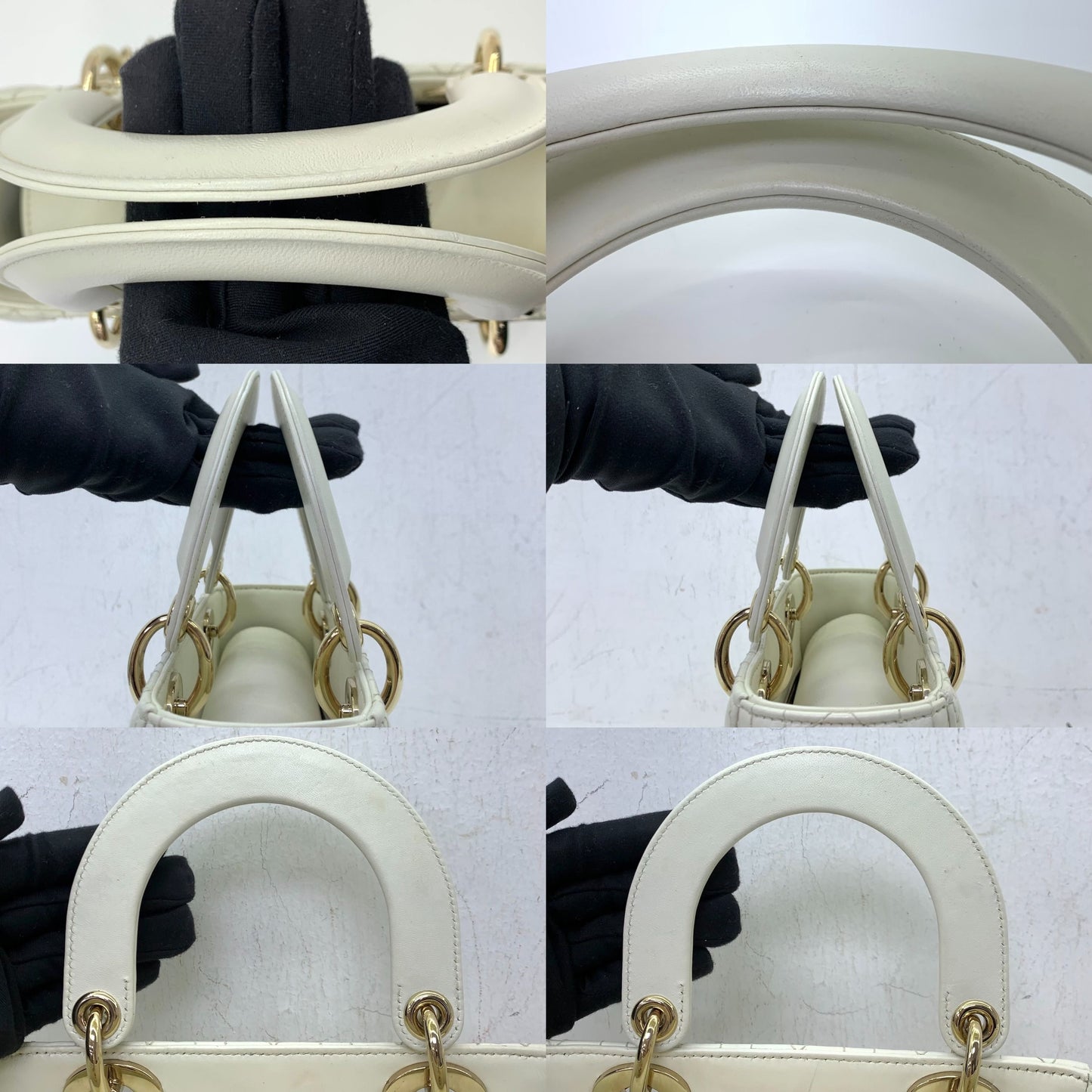 Dior Lady Small ABC White Lambskin Bag