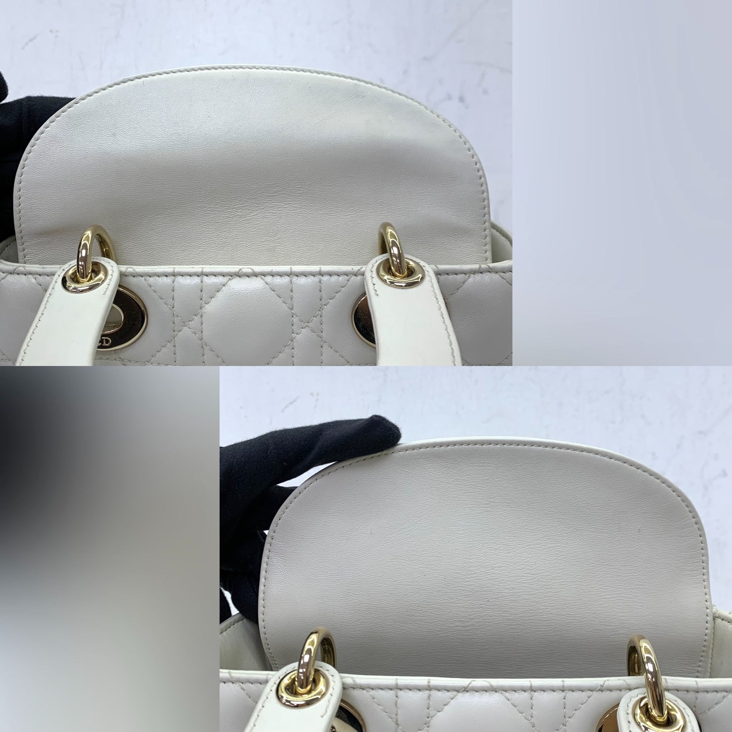 Dior Lady Small ABC White Lambskin Bag