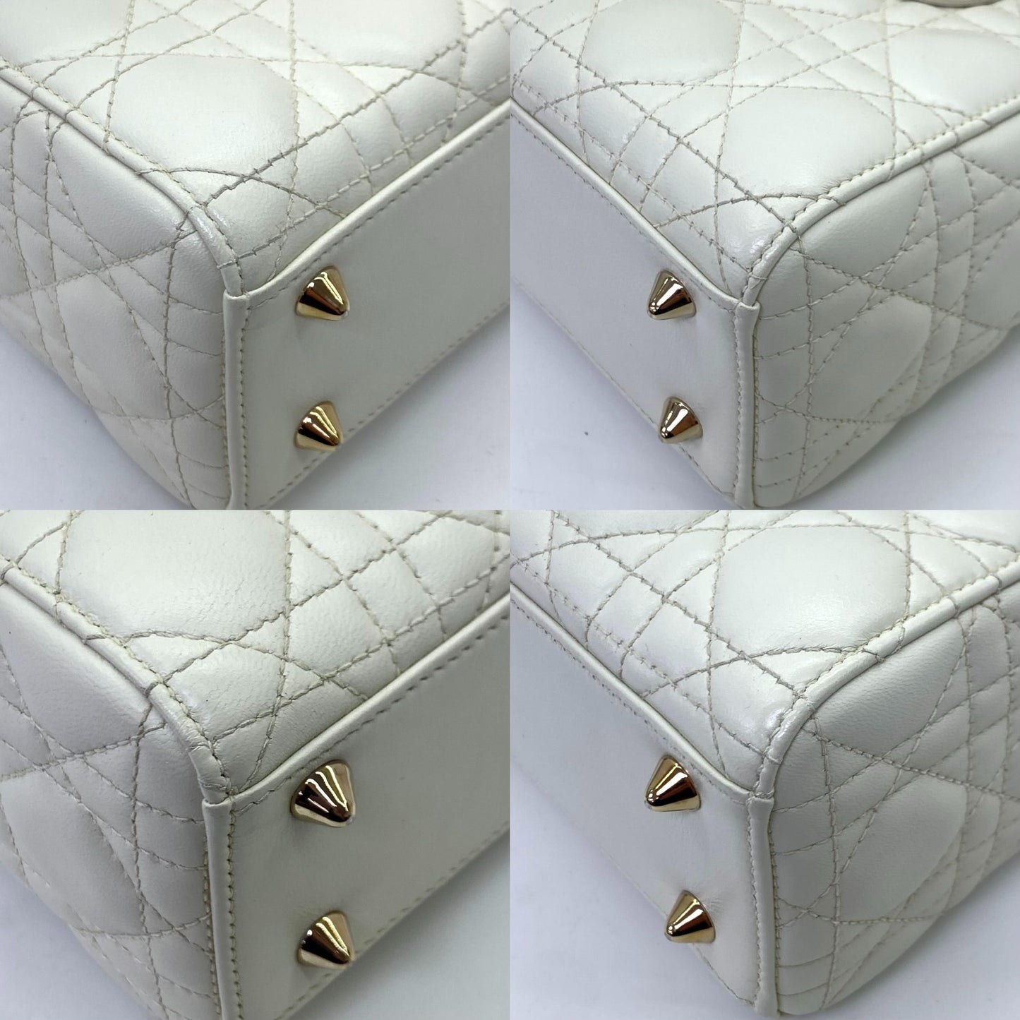 Dior Lady Small ABC White Lambskin Bag