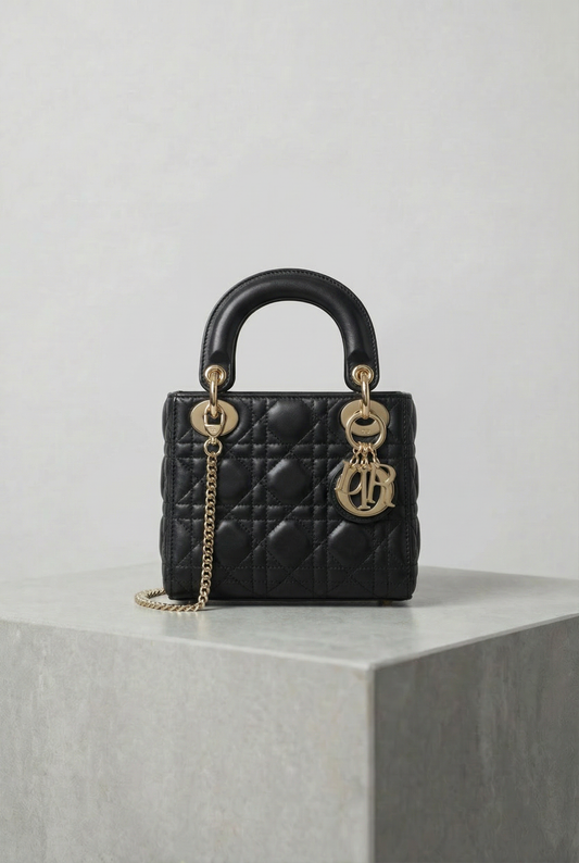 Dior Lady Dior Mini Flap Black Lambskin