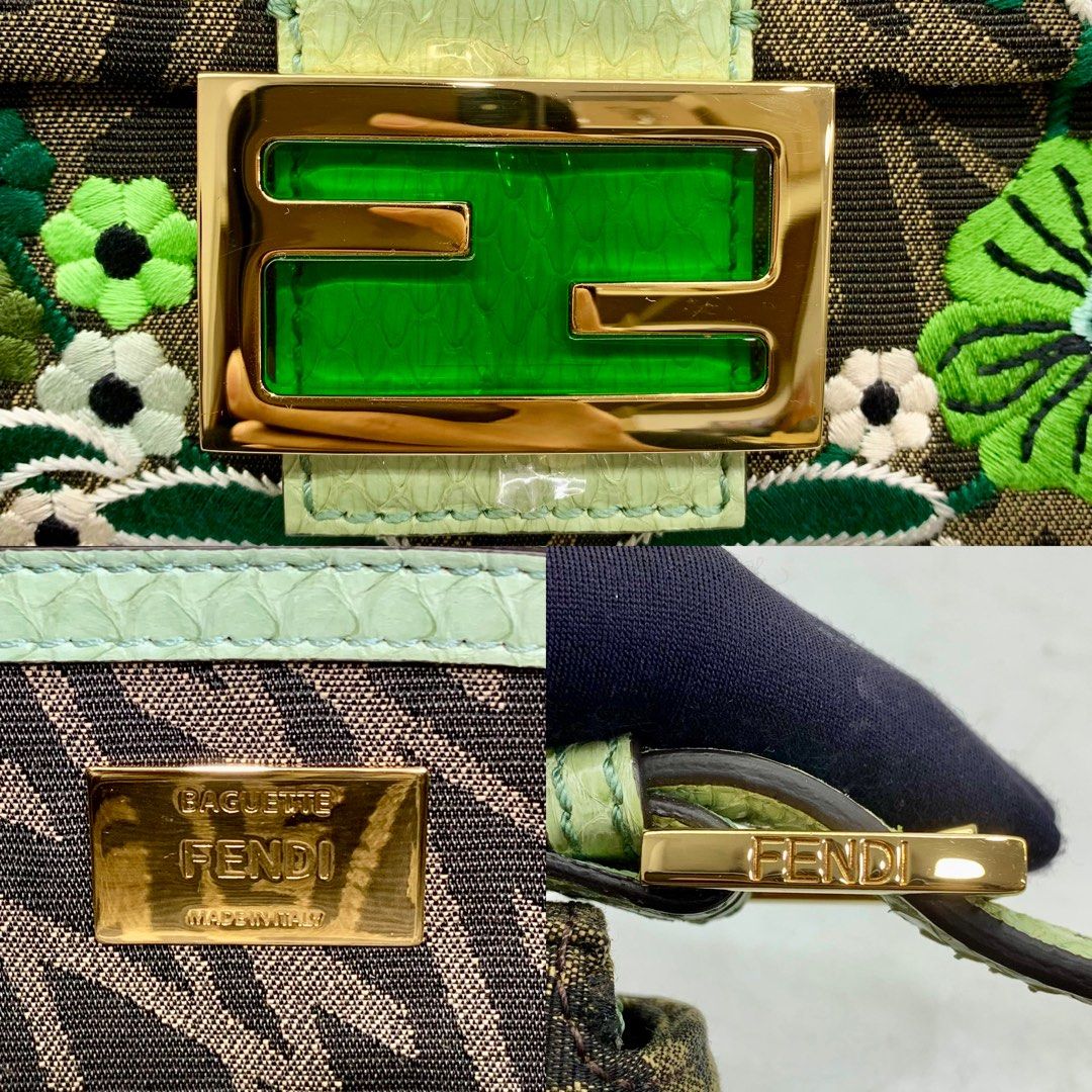 Fendi Baguette 1997 FF Vertigo Jacquard Embroidery