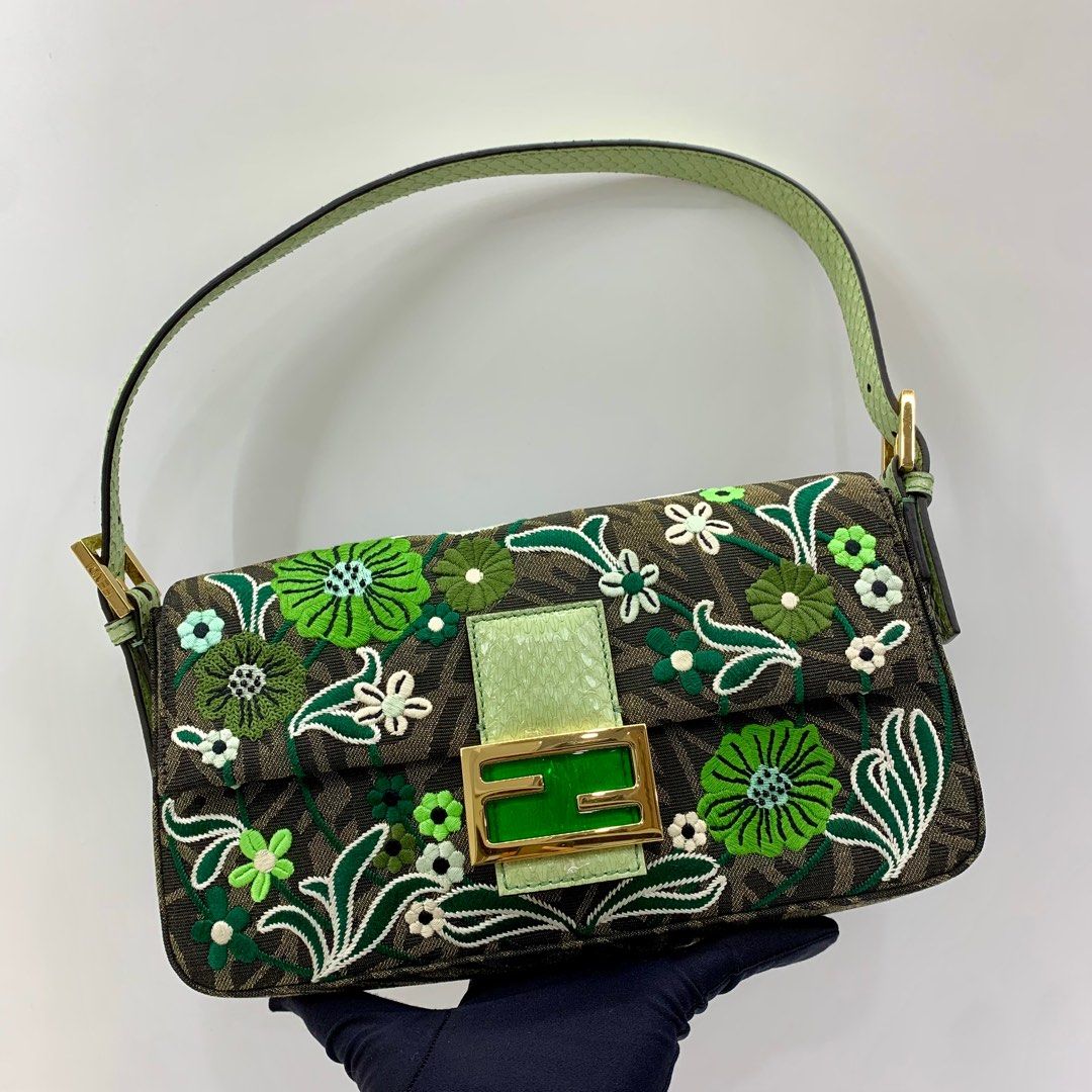 Fendi Baguette 1997 FF Vertigo Jacquard Embroidery