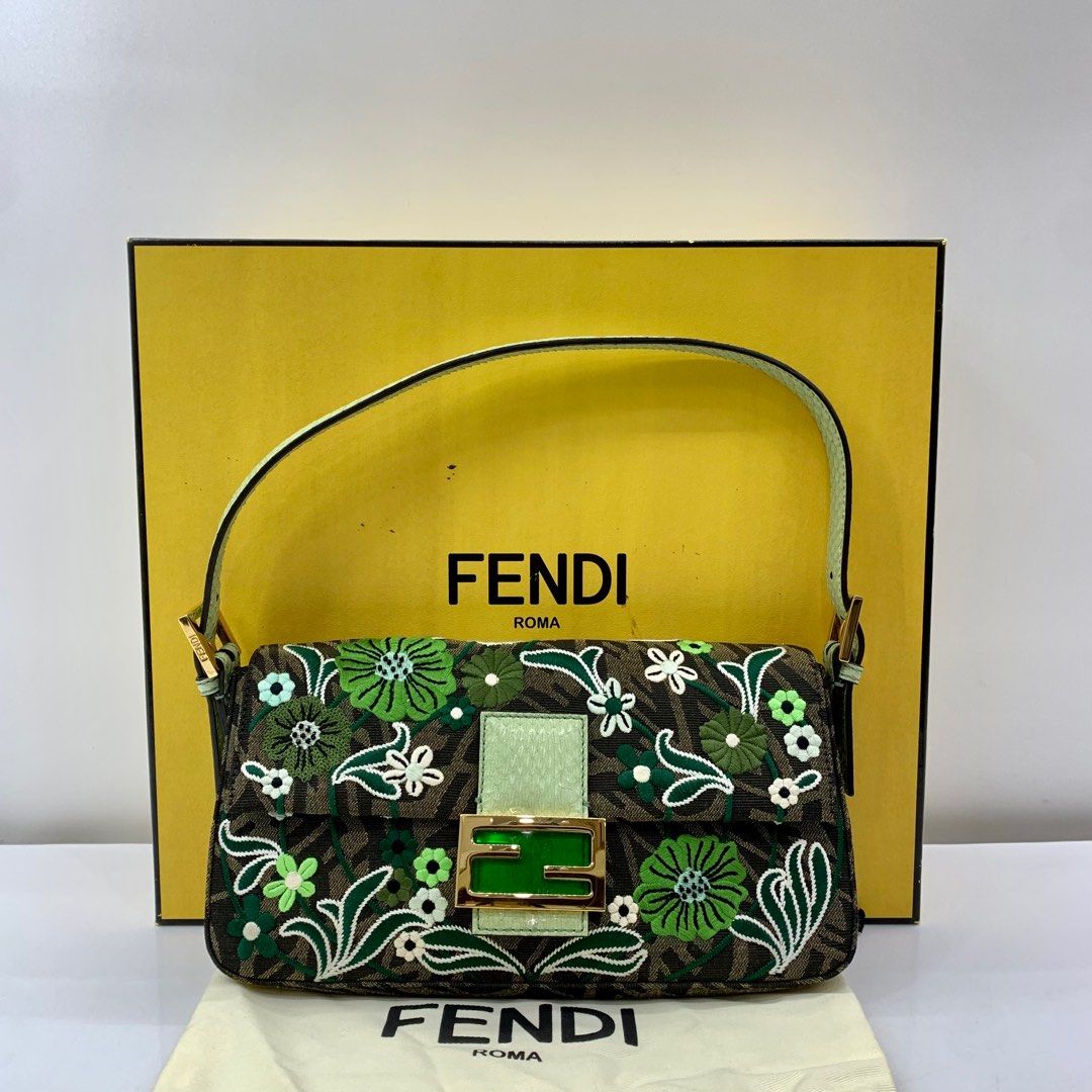 Fendi Baguette 1997 FF Vertigo Jacquard Embroidery