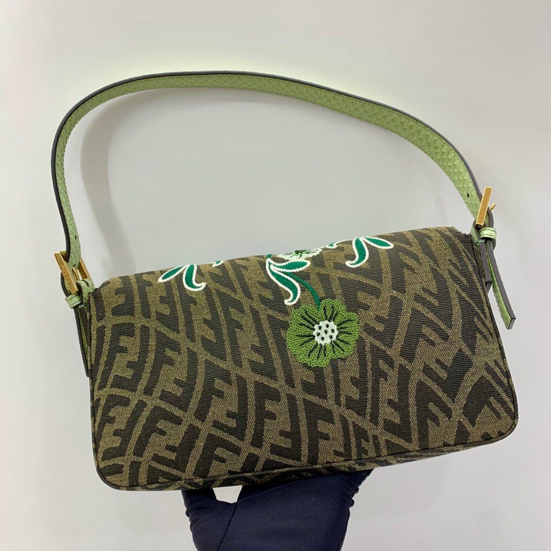 Fendi Baguette 1997 FF Vertigo Jacquard Embroidery