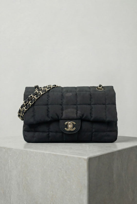 Chanel Chocolate Bar Nylon Chain Shoulder Bag