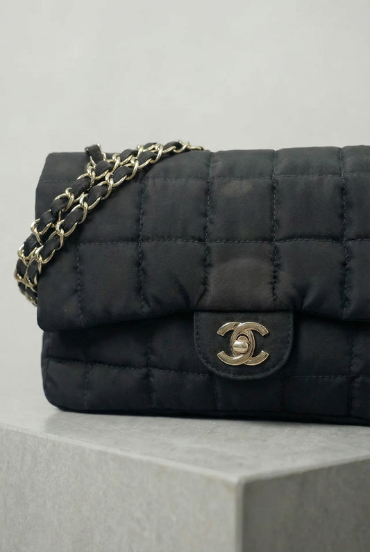 Chanel Chocolate Bar Nylon Chain Shoulder Bag