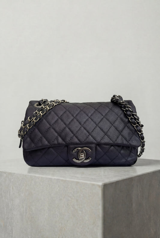 Chanel Easy Flap Bag Medium Caviar Purple