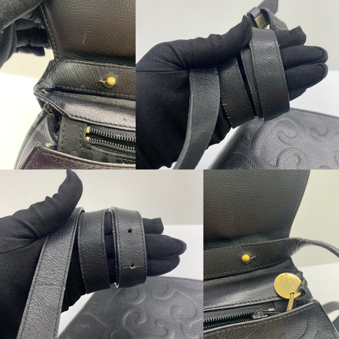 Yves Saint Laurent Vintage Leather Shoulder Bag Black