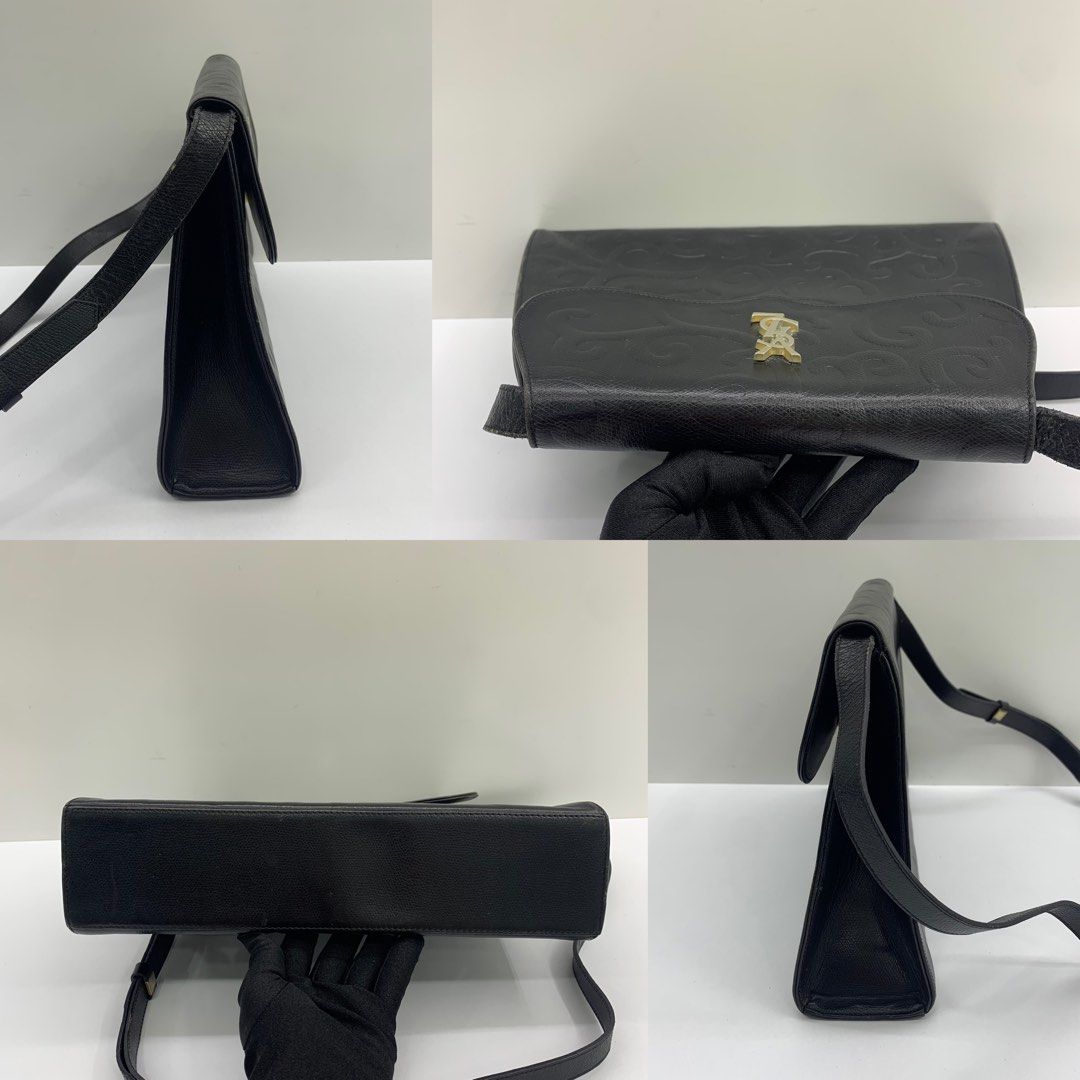 Yves Saint Laurent Vintage Leather Shoulder Bag Black